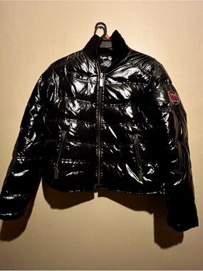 Cowgirl Tuff Black Shiny Puffer Jacket